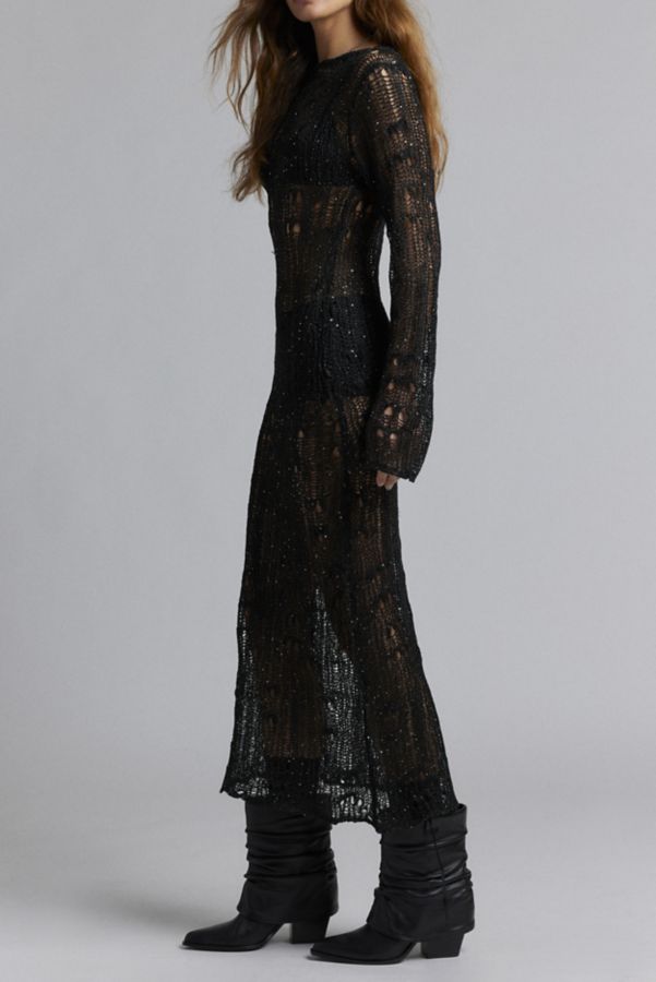 Slide View: 3: The Ragged Priest Jinx Sheer Ladder Knit Maxi Dress