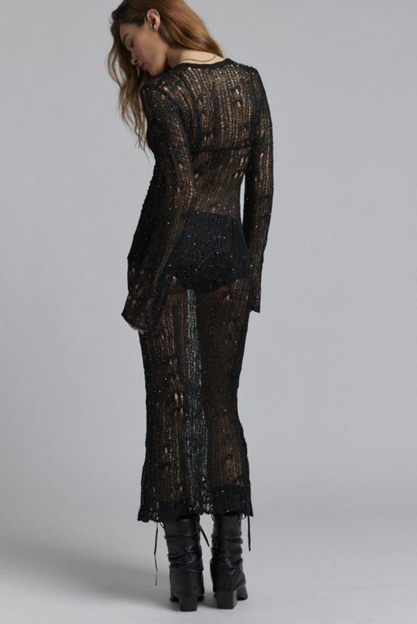 Slide View: 4: The Ragged Priest Jinx Sheer Ladder Knit Maxi Dress