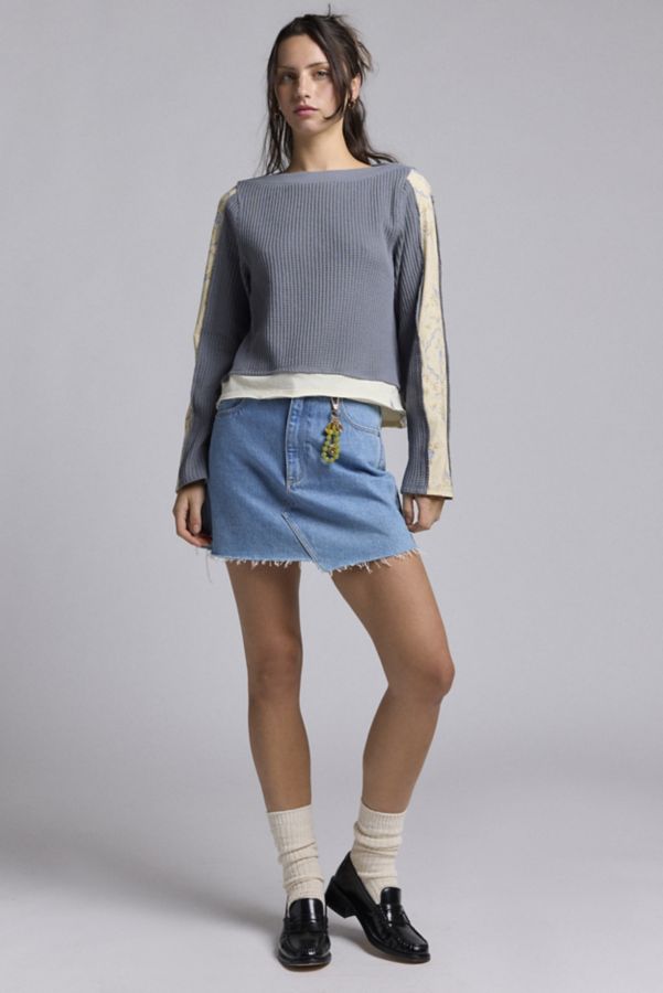 Slide View: 3: BDG Serena Boatneck Craft Patchwork Long Sleeve Top