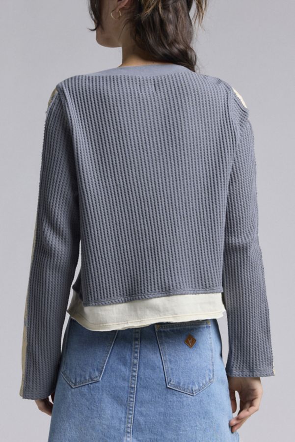 Slide View: 4: BDG Serena Boatneck Craft Patchwork Long Sleeve Top