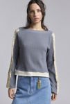 Thumbnail View 1: BDG Serena Boatneck Craft Patchwork Long Sleeve Top