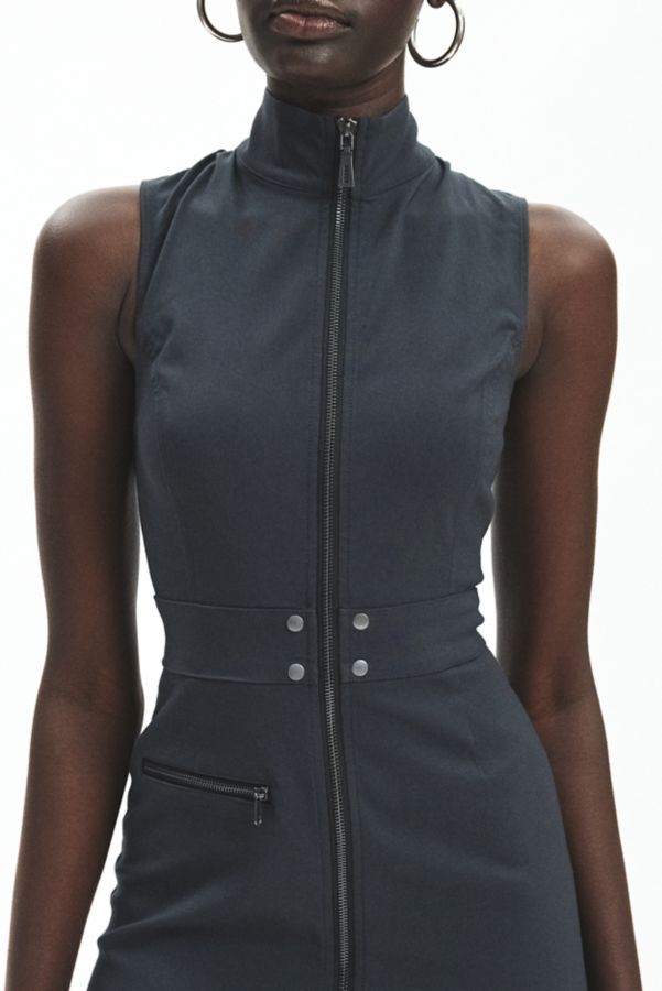 Slide View: 2: Silence + Noise Dylan Zip-Up Twill Mini Dress