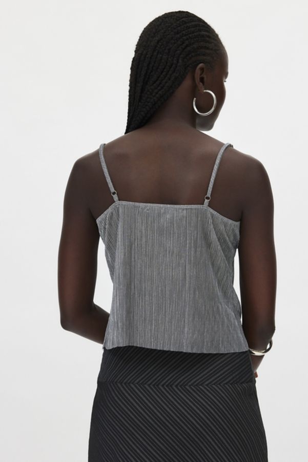 Slide View: 4: Silence + Noise Polly Plisse Split Front Flyaway Tank Top