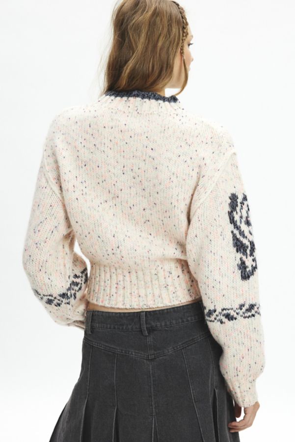 Slide View: 4: BDG Noelle Patterned Knit Mockneck Pullover Sweater