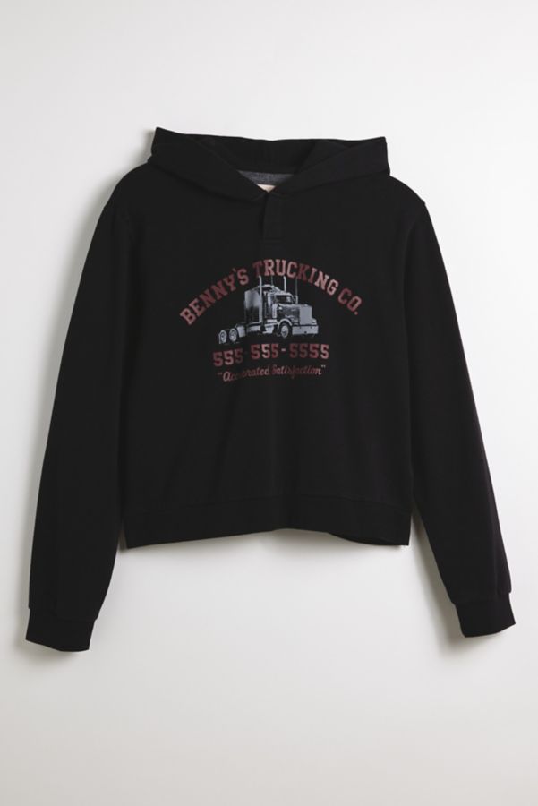 Slide View: 2: BDG Bonfire Graphic Print Cropped Hoodie Sweatshirt