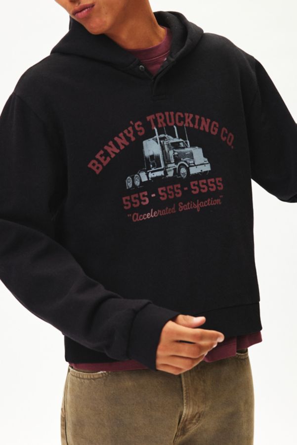 Slide View: 5: BDG Bonfire Graphic Print Cropped Hoodie Sweatshirt