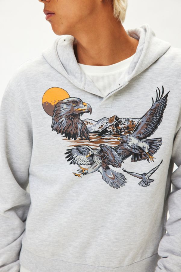 Slide View: 4: BDG Bonfire Graphic Print Cropped Hoodie Sweatshirt