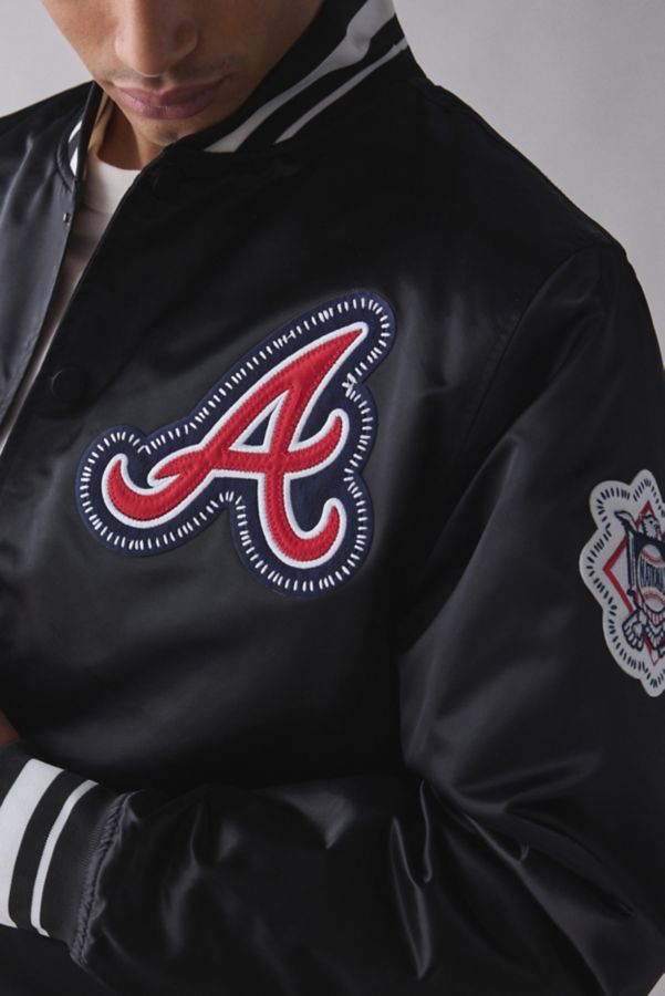 Slide View: 2: Pro Standard MLB Atlanta Braves Satin Bomber Jacket