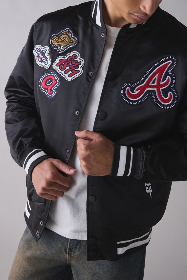 Slide View: 1: Pro Standard MLB Atlanta Braves Satin Bomber Jacket