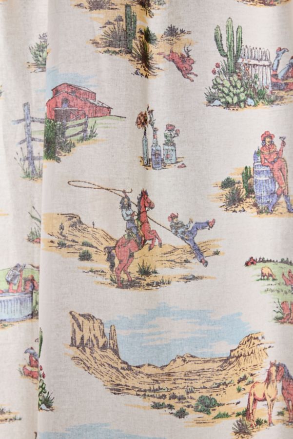 Slide View: 2: Western Toile Patterned Shower Curtain