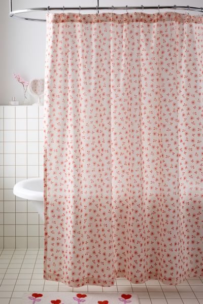 Sweetheart Ditsy Patterned Shower Curtain