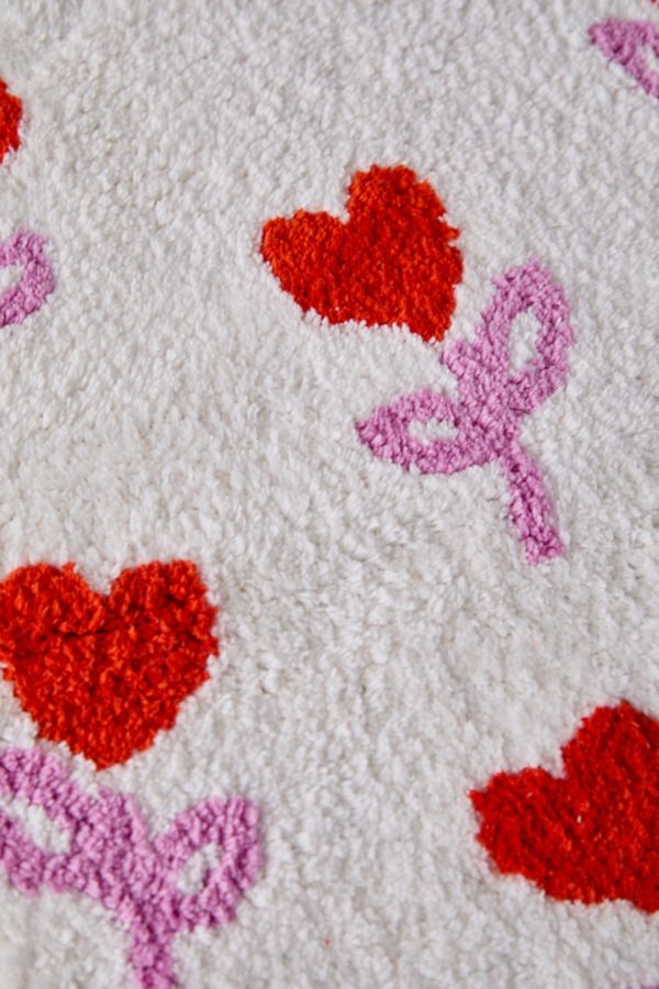 Slide View: 3: Tapis de Bain en Coton Touffeté Fleur de Cœur