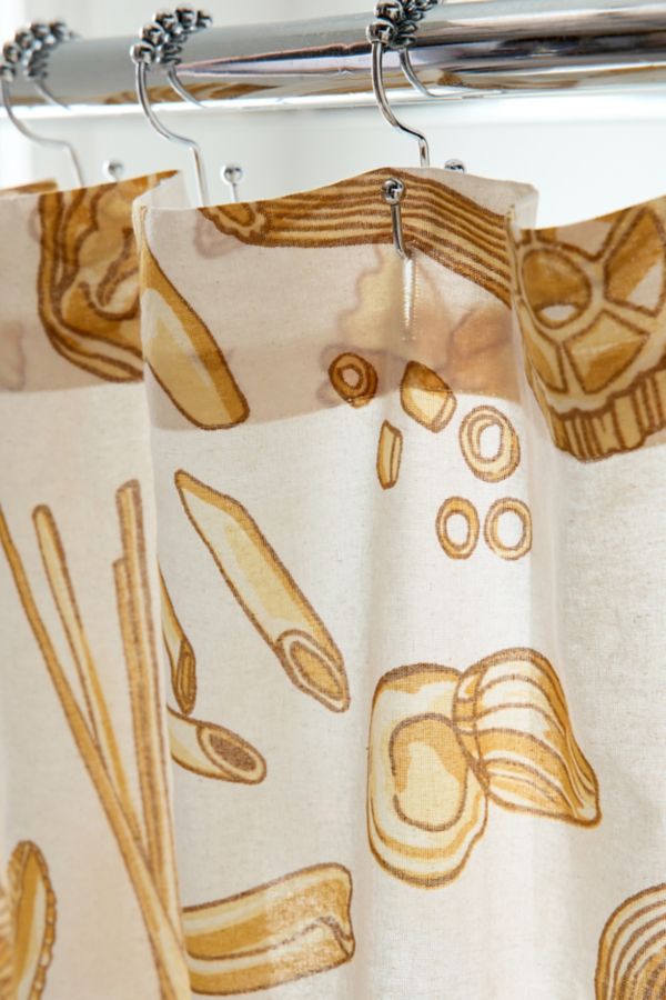 Slide View: 3: Pasta Shapes Patterned Shower Curtain