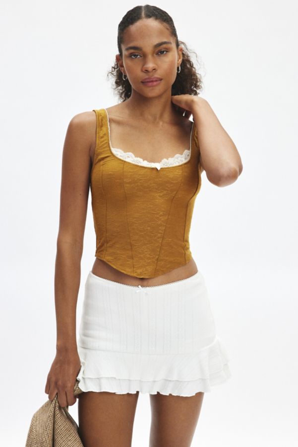 Slide View: 1: Ecote Nora Jacquard Western Corset Top