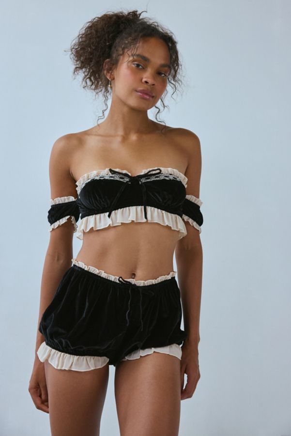 Slide View: 1: Out From Under Velvet + Ruffle Bloomer Short