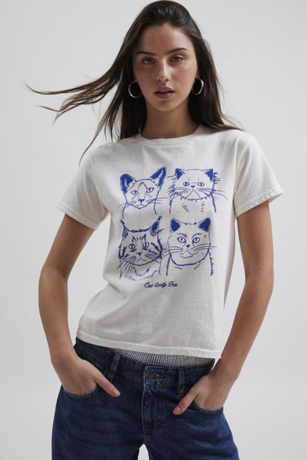 Slide View: 1: Cat Lady Era Slim Graphic Tee