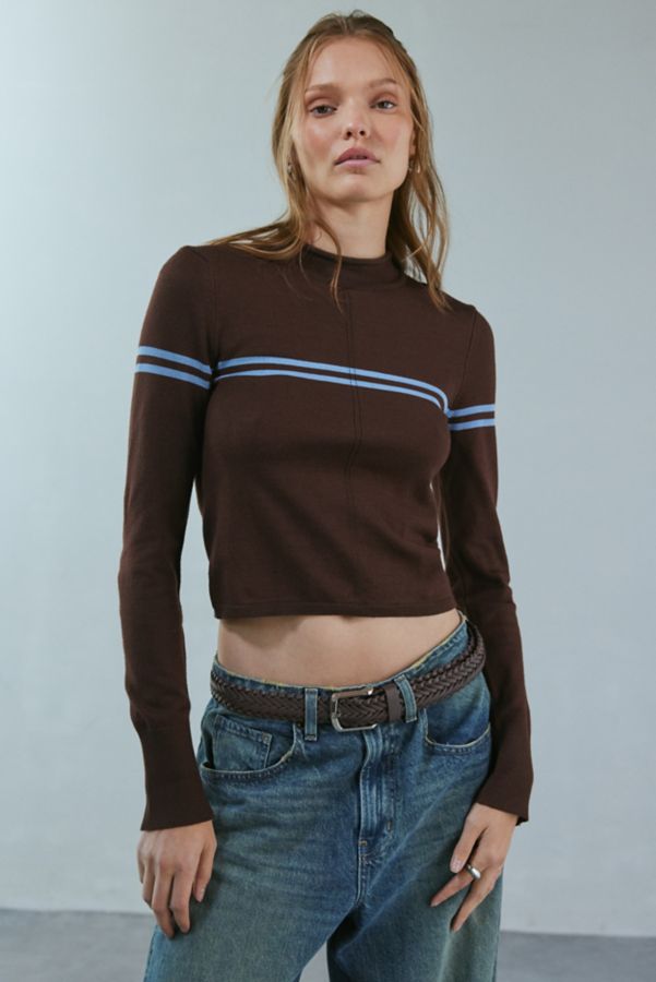 Slide View: 1: BDG Evelyn Striped Mockneck Sweater