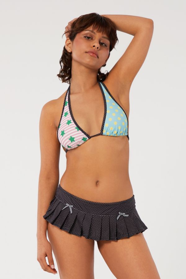 Slide View: 2: Strawberry Western Yumi Micro Skirt Bikini Bottom