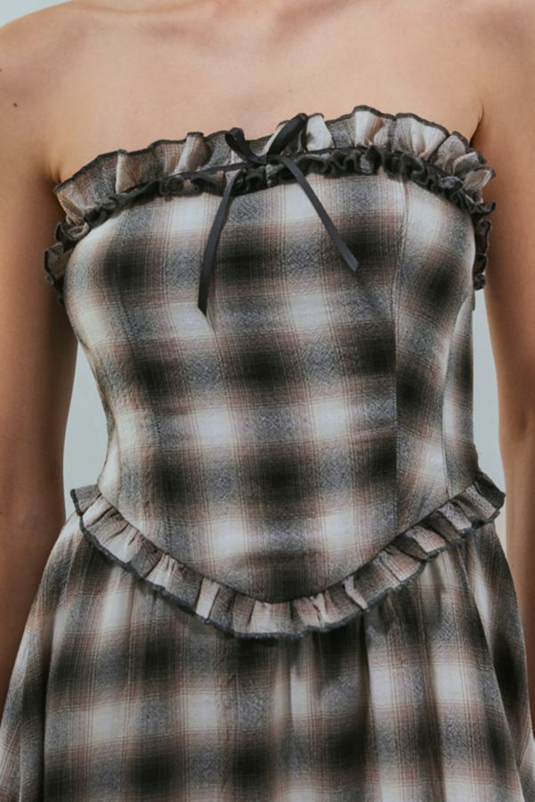 Slide View: 3: Kimchi Blue Andy Plaid Strapless Midi Dress