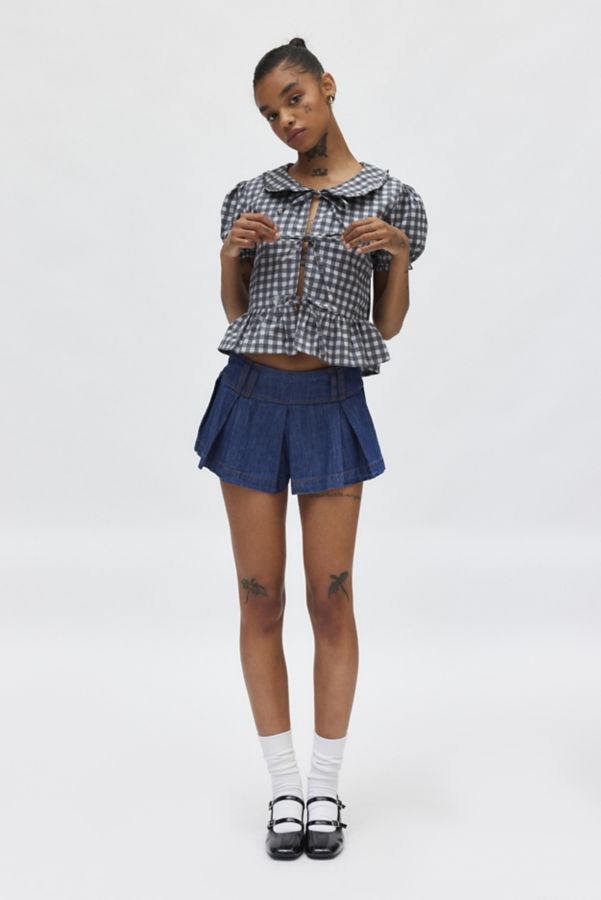 Slide View: 1: Motel Talora Tie-Front Peplum Blouse