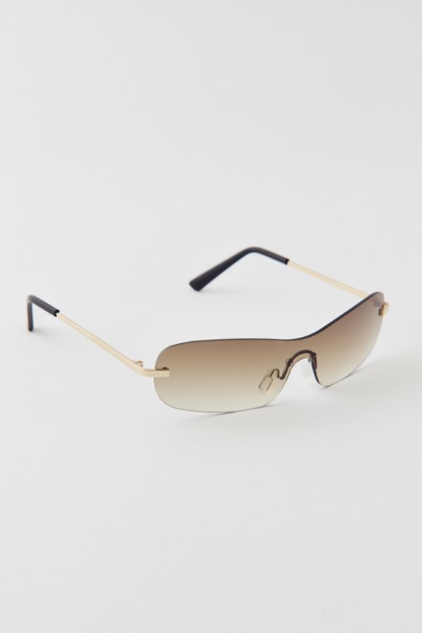 Slide View: 2: Y2K Micro Rimless Sunglasses