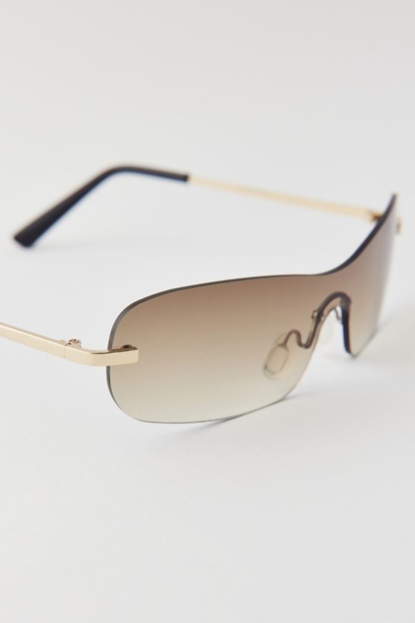 Slide View: 3: Y2K Micro Rimless Sunglasses