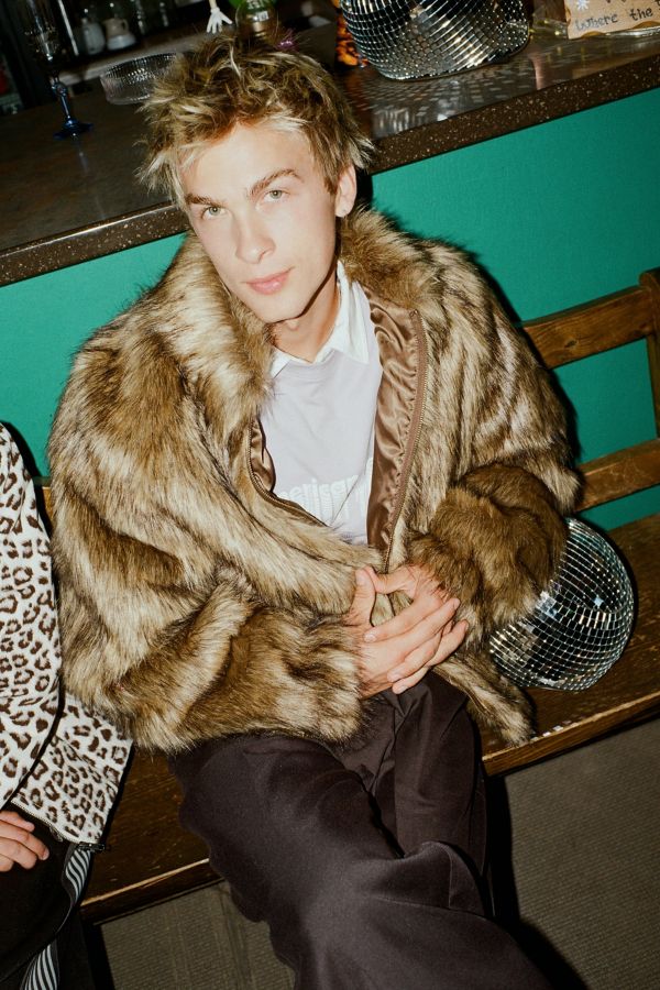 Slide View: 1: BDG Faux Fur Jacket