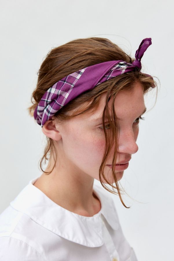 Slide View: 1: Plaid Cotton Bandana