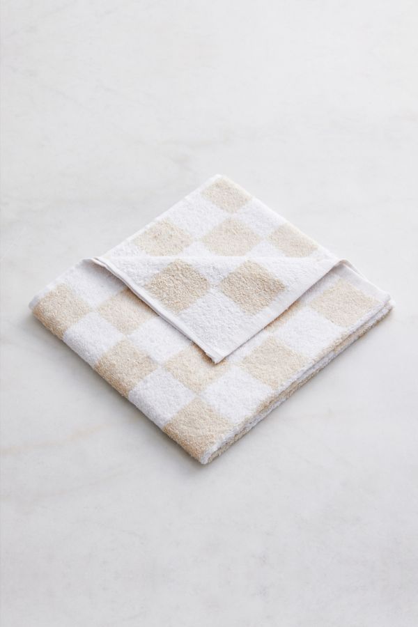 Slide View: 2: Bed Threads French Flax Linen Checkered Hand Towel