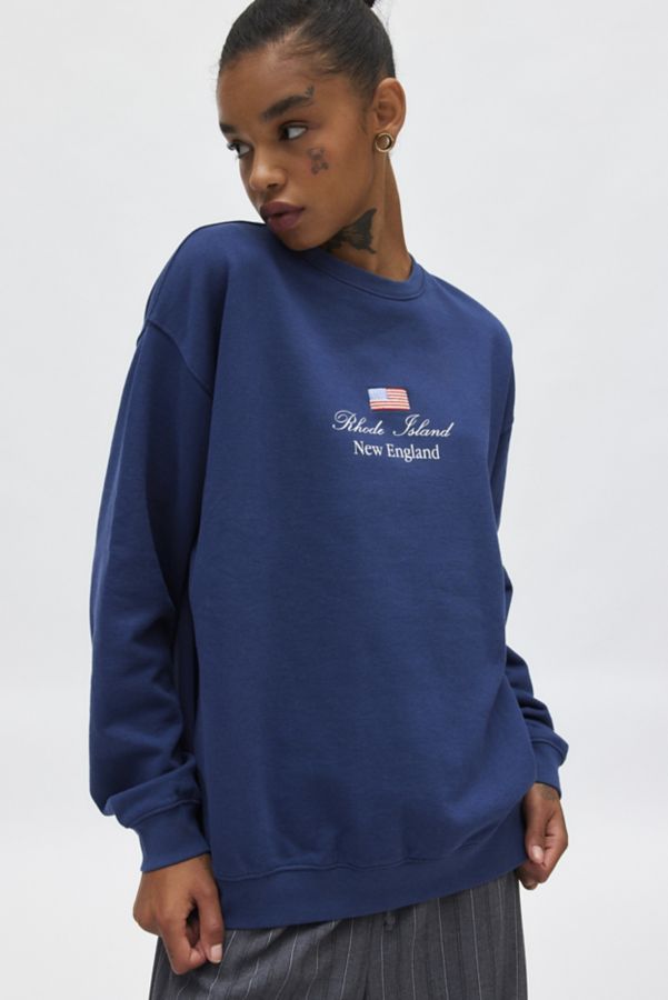 Slide View: 2: Rhode Island Embroidered Graphic Crew Neck Sweatshirt