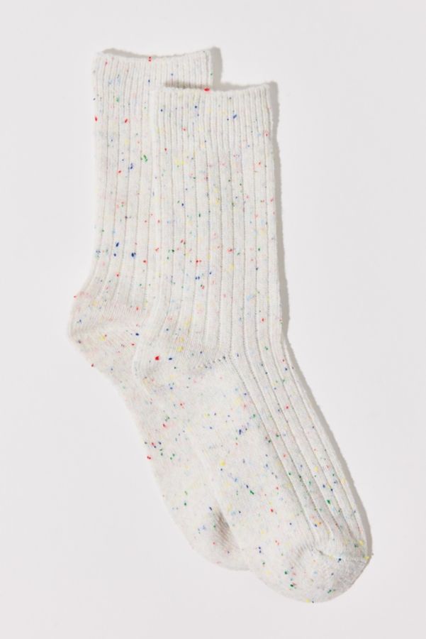 Slide View: 2: Cozy Speckled Boot Sock