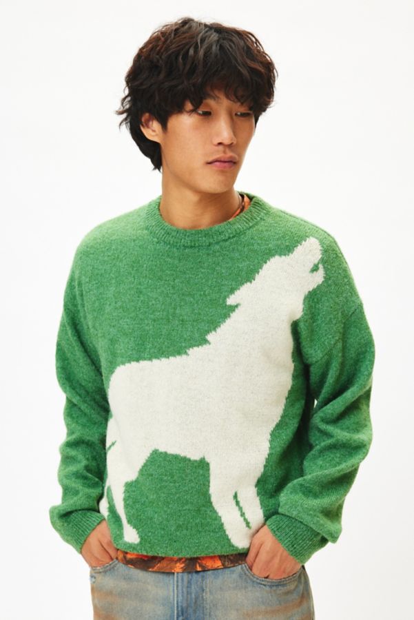 Slide View: 5: BDG Saddler Graphic Crew Neck Sweater