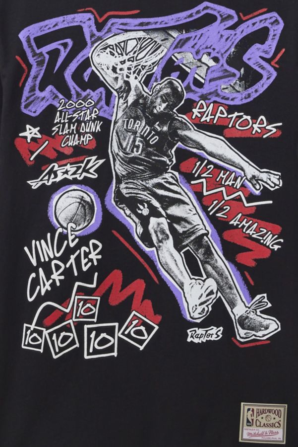 Slide View: 2: Mitchell & Ness NBA Vince Carter Toronto Raptors Chalked Up Graphic Tee