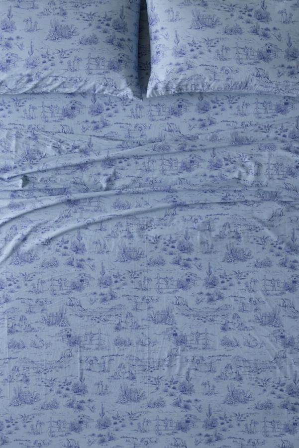 Slide View: 1: Western Toile Sheet Set