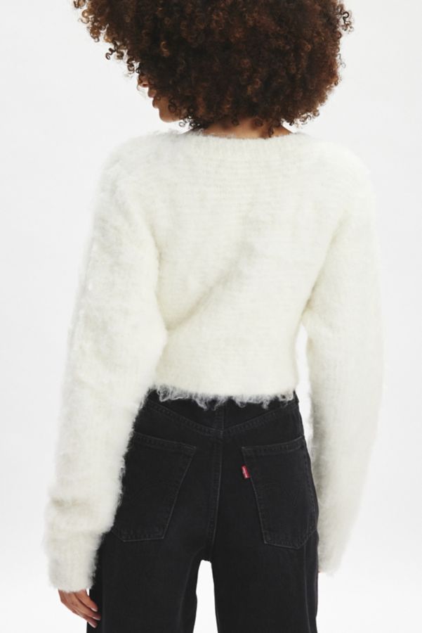 Slide View: 3: Kimchi Blue Adaline Cropped Fuzzy Knit Cardigan