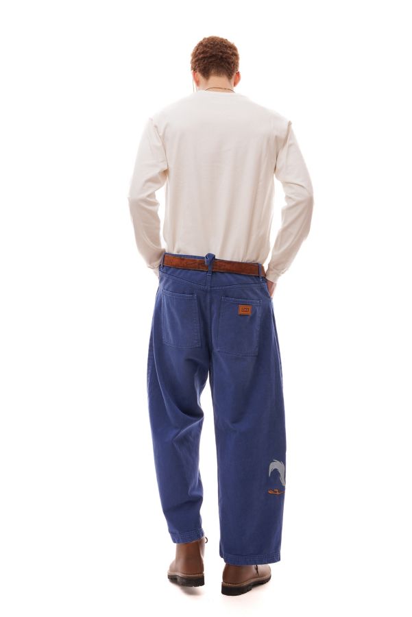 Slide View: 3: LC23 Looney Tunes Embroidered Denim Trouser Pant