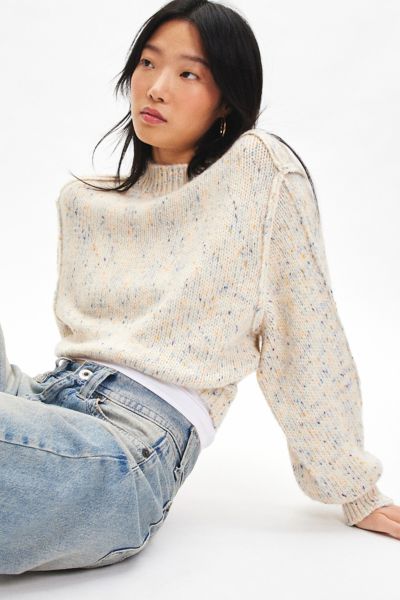 Kimchi Blue Elise Confetti Knit Mockneck Pullover Sweater