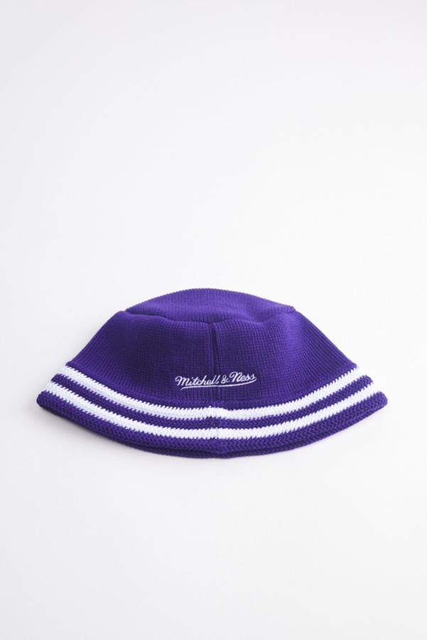 Slide View: 3: Mitchell & Ness Los Angeles Lakers NBA Knucket Knit Bucket Hat