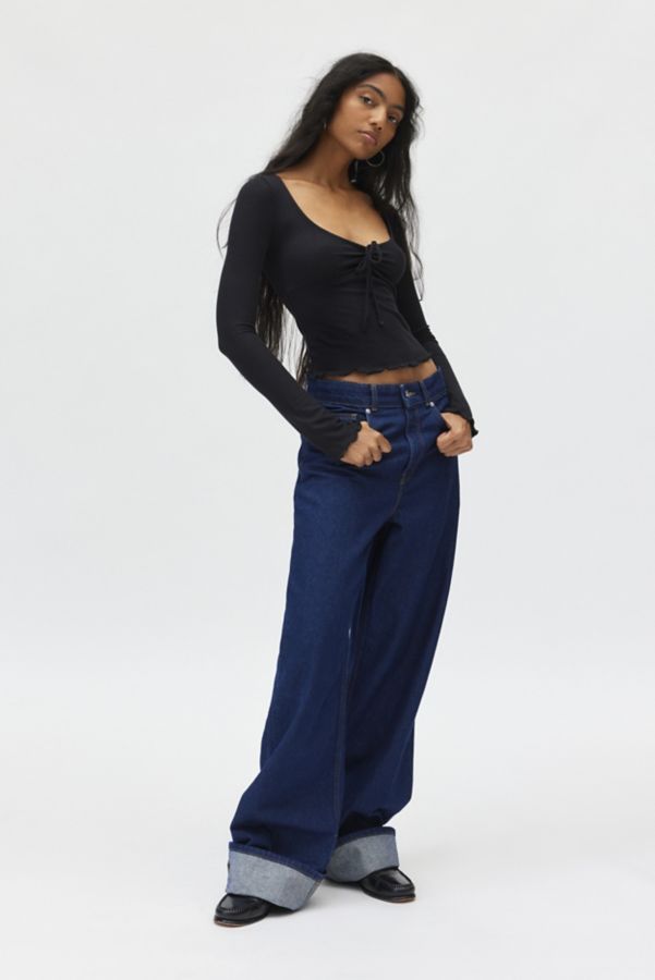 Slide View: 3: Kimchi Blue Quinn Ribbed Long Sleeve Top