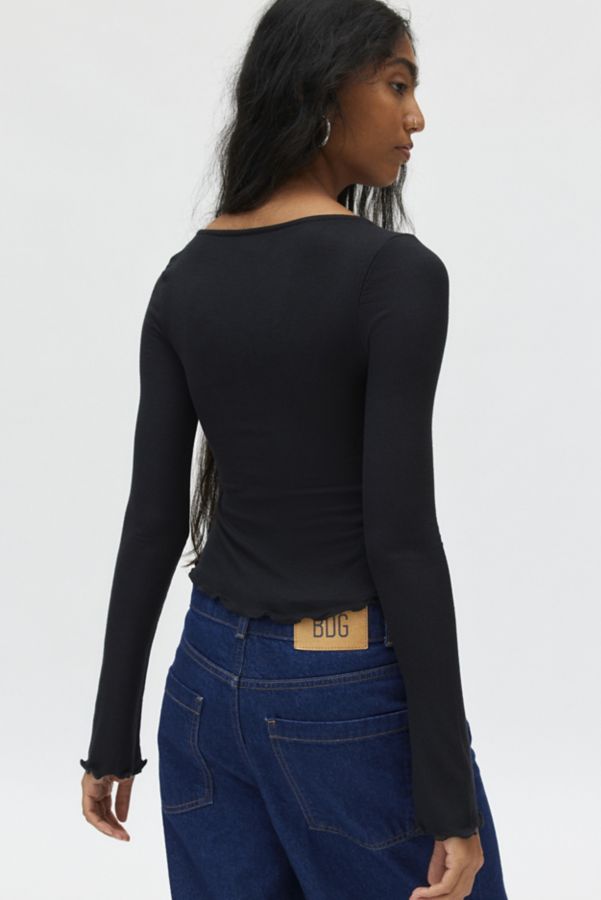 Slide View: 4: Kimchi Blue Quinn Ribbed Long Sleeve Top