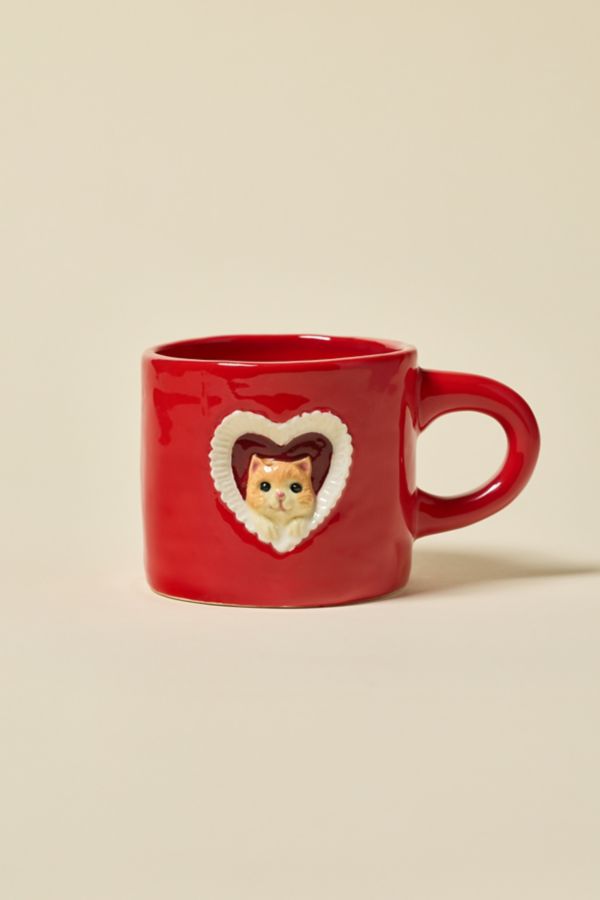 Slide View: 2: Kitty Cat Ceramic Peekaboo Mug