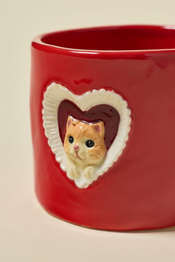 Slide View: 3: Kitty Cat Ceramic Peekaboo Mug