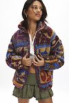 Thumbnail View 2: BDG Mae Printed Piled Fleece Zip-Up Jacket