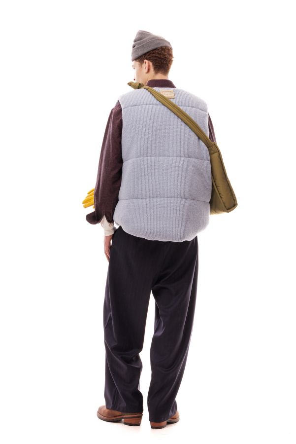 Slide View: 3: LC23 Puffy Padded Quilted Wool Vest