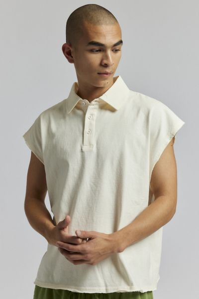 BDG Cutoff Raw Hem Polo Shirt