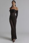 Thumbnail View 1: AFRM Tamlin Off-The-Shoulder Sheer Sweater Maxi Dress