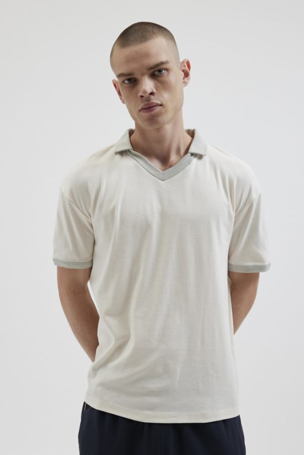 Slide View: 1: Standard Cloth Shrunken Fit V-Neck Polo Tee