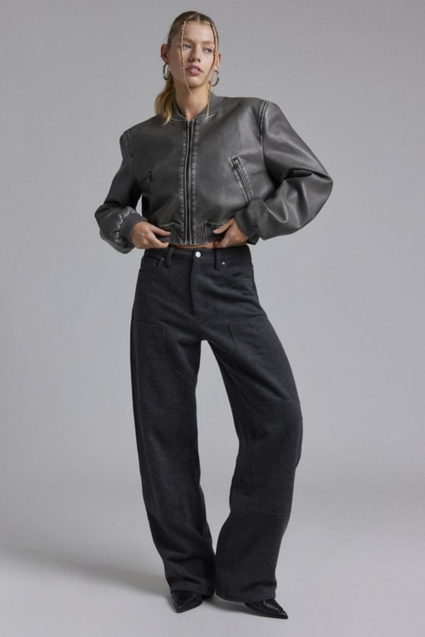 Slide View: 1: AFRM Brianna Tweed High-Waisted Barrel Pant