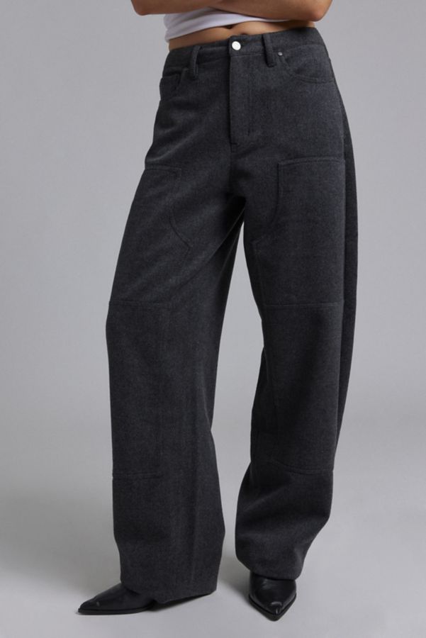 Slide View: 4: AFRM Brianna Tweed High-Waisted Barrel Pant