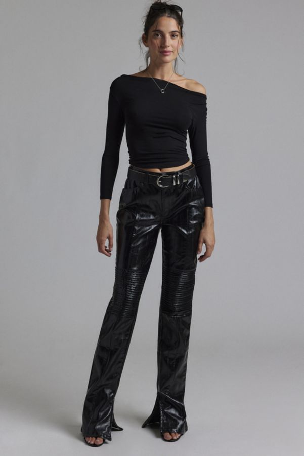 Slide View: 1: AFRM Dixon Faux Leather Straight Leg Pant